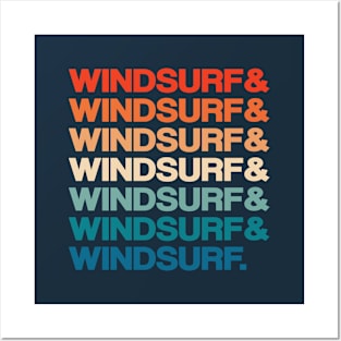 Windsurf Vintage Retro 70s 80s Colors Text Design Posters and Art